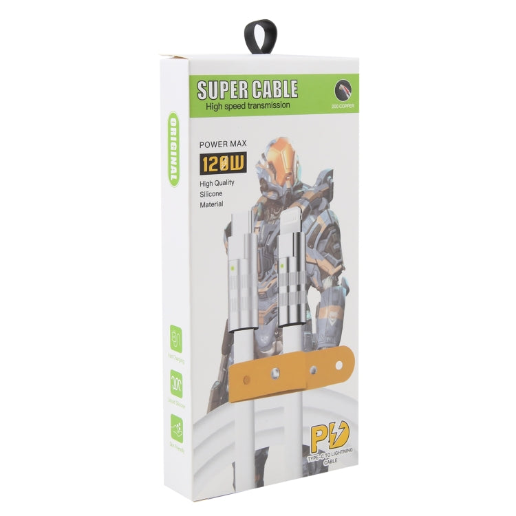 Mech Series 120W USB-C / Type-C a 8 pin in metallo con spina in silicone Cavo dati di ricarica rapida in silicone, lunghezza: 1,2 m, 8 Pin, 1.2m Type-C to 8 Pin