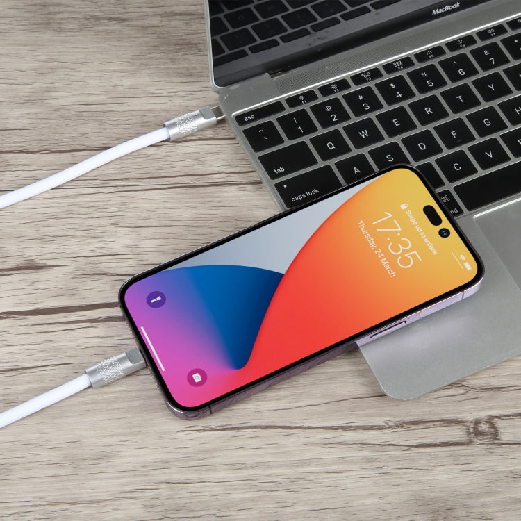 Mech Series 120W USB-C / Type-C a 8 pin in metallo con spina in silicone Cavo dati di ricarica rapida in silicone, lunghezza: 1,2 m, 8 Pin, 1.2m Type-C to 8 Pin