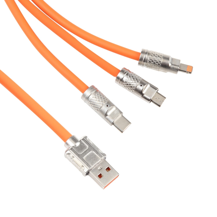 Cavo ricarica rapida 3 in 1 6A 120W in silicone 1,2 m