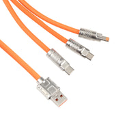 Mech Series 6A 120W 3 in 1 Cavo dati di ricarica rapida in silicone con spina metallica, lunghezza: 1,2 m, 1.2m 3 in 1
