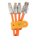 Cavo ricarica rapida 3 in 1 6A 120W in silicone 1,2 m