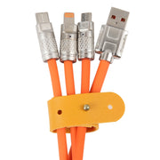 Mech Series 6A 120W 3 in 1 Cavo dati di ricarica rapida in silicone con spina metallica, lunghezza: 1,2 m, 1.2m 3 in 1