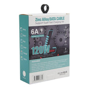 Mech Series 6A 120W 3 in 1 Cavo dati di ricarica rapida in silicone con spina metallica, lunghezza: 1,2 m, 1.2m 3 in 1