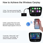 THT-020-2 USB + USB-C / Type-C Adattatore Carplay cablato a wireless per iPhone, THT-020-2