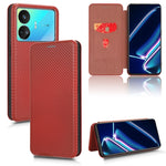 Custodia per telefono in pelle con vibrazione in fibra di carbonio, For Realme GT Neo5 SE, For DOOGEE X97 / X97 Pro, For ASUS ROG Phone 7, For Motorola Edge 40 Pro