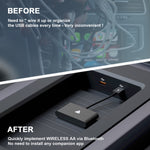 THT-020-2+ USB + USB-C / Type-C Adattatore Carplay da cablato a wireless per smartphone Android, THT-020-2+