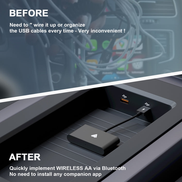 THT-020-2+ USB + USB-C / Type-C Adattatore Carplay da cablato a wireless per smartphone Android, THT-020-2+