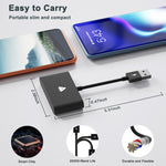 THT-020-2+ USB + USB-C / Type-C Adattatore Carplay da cablato a wireless per smartphone Android, THT-020-2+