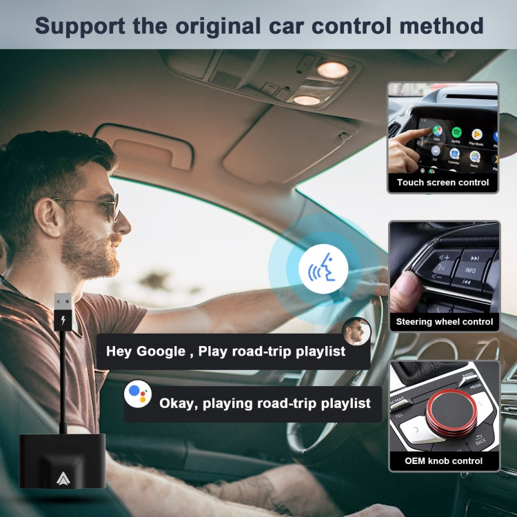 THT-020-3+ USB + USB-C / Type-C Adattatore Carplay da cablato a wireless per smartphone Android, THT-020-3+