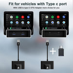 THT-020-3+ USB + USB-C / Type-C Adattatore Carplay da cablato a wireless per smartphone Android, THT-020-3+