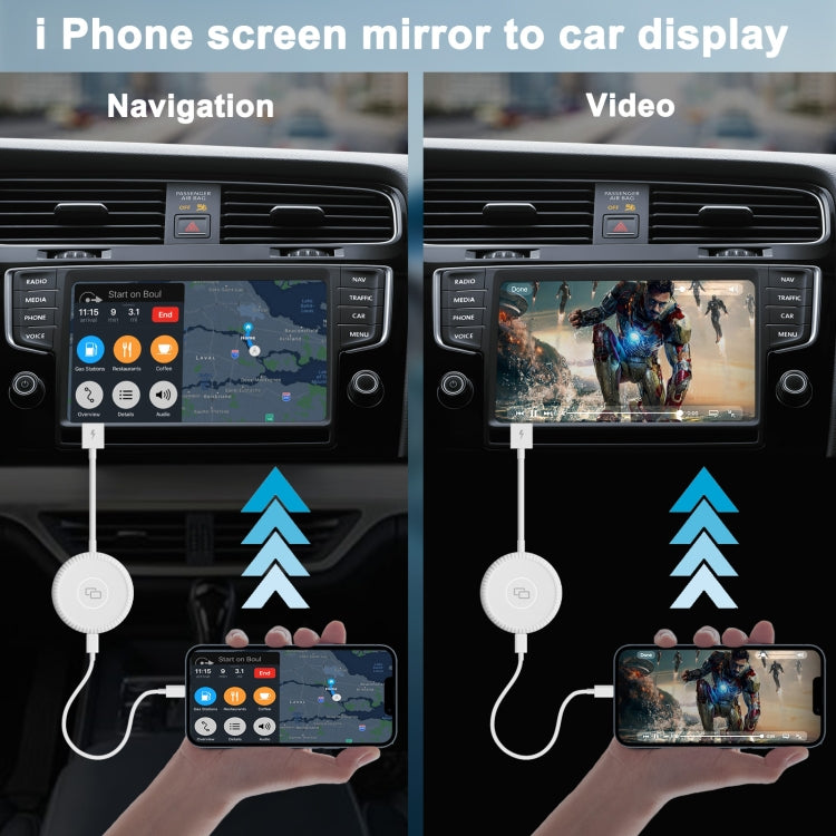 THT-020-6 Adattatore per specchio Carplay USB + USB-C / Type-C per iPhone, THT-020-6