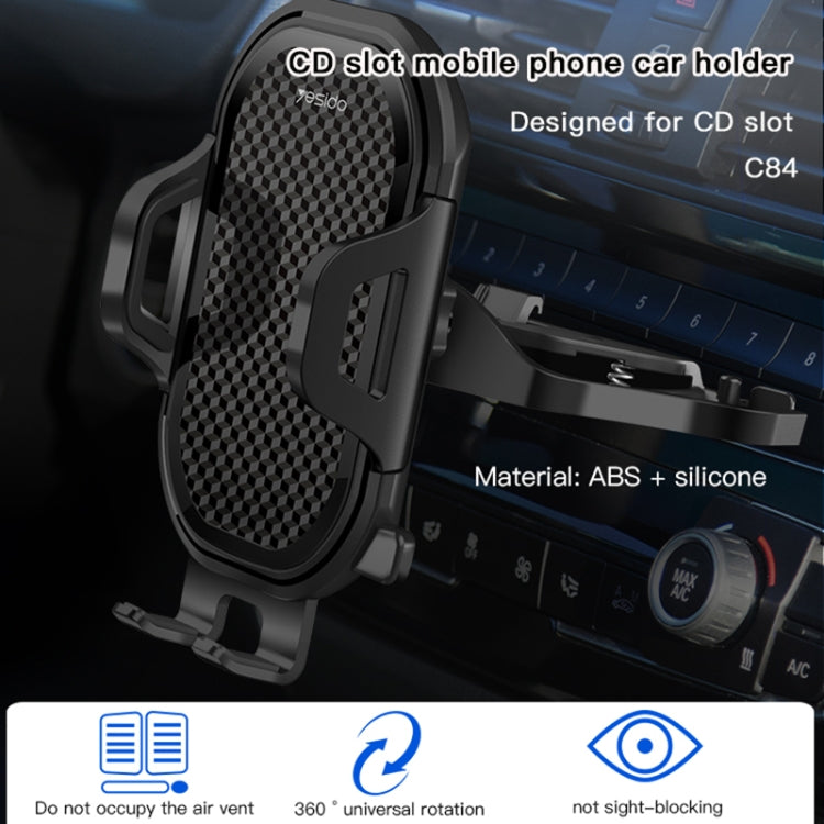 Yesido C84 Supporto per telefono da auto con porta CD girevole a 360 gradi, C84