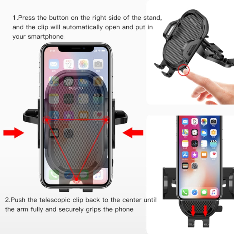 Yesido C84 Supporto per telefono da auto con porta CD girevole a 360 gradi, C84