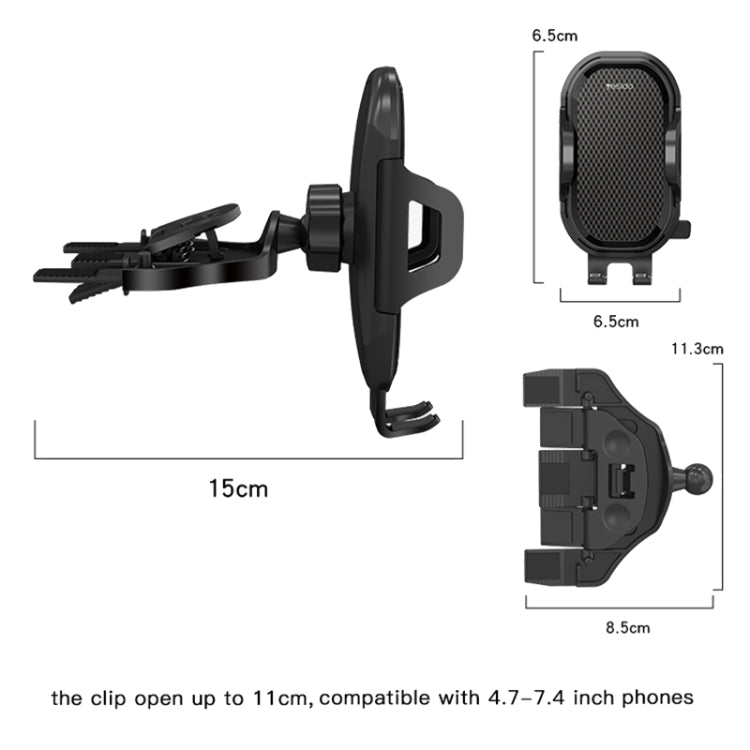 Yesido C84 Supporto per telefono da auto con porta CD girevole a 360 gradi, C84