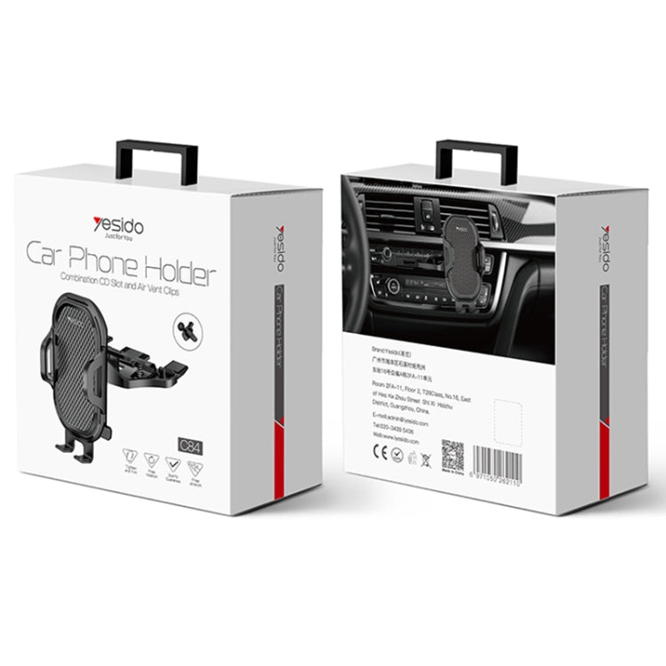 Yesido C84 Supporto per telefono da auto con porta CD girevole a 360 gradi, C84