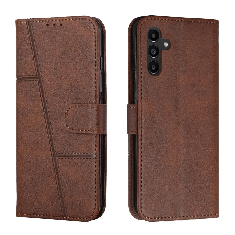 Custodia per telefono in pelle con fibbia in vitello con cuciture, For Samsung Galaxy A24 4G, For Samsung Galaxy M14 5G / F14 5G, For Google Pixel 7a, For Google Pixel 8