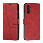 Custodia per telefono in pelle con fibbia in vitello con cuciture, For Samsung Galaxy A24 4G, For Samsung Galaxy M14 5G / F14 5G, For Google Pixel 7a, For Google Pixel 8