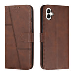 Custodia per telefono in pelle con fibbia in vitello con cuciture, For Samsung Galaxy A24 4G, For Samsung Galaxy M14 5G / F14 5G, For Google Pixel 7a, For Google Pixel 8