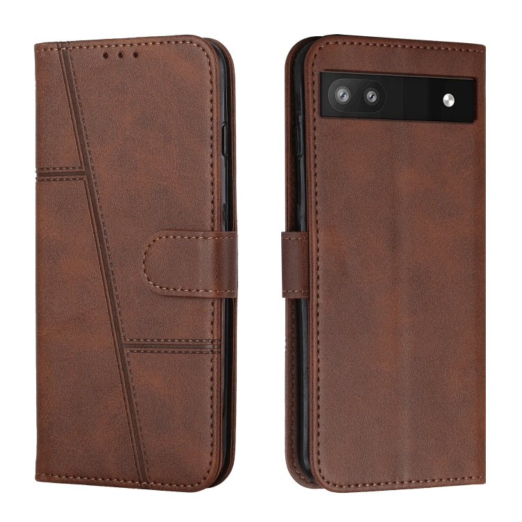 Custodia per telefono in pelle con fibbia in vitello con cuciture, For Samsung Galaxy A24 4G, For Samsung Galaxy M14 5G / F14 5G, For Google Pixel 7a, For Google Pixel 8