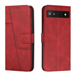 Custodia per telefono in pelle con fibbia in vitello con cuciture, For Samsung Galaxy A24 4G, For Samsung Galaxy M14 5G / F14 5G, For Google Pixel 7a, For Google Pixel 8