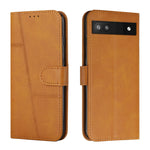 Custodia per telefono in pelle con fibbia in vitello con cuciture, For Samsung Galaxy A24 4G, For Samsung Galaxy M14 5G / F14 5G, For Google Pixel 7a, For Google Pixel 8