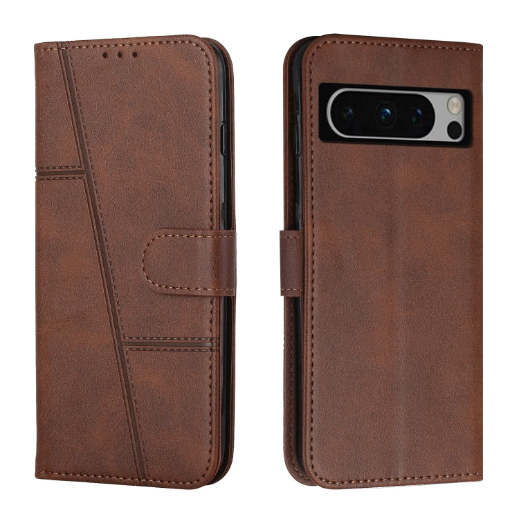 Custodia per telefono in pelle con fibbia in vitello con cuciture, For Google Pixel 8 Pro, For Infinix Hot 30i, For Tecno Spark 10, For Tecno Spark 10 5G