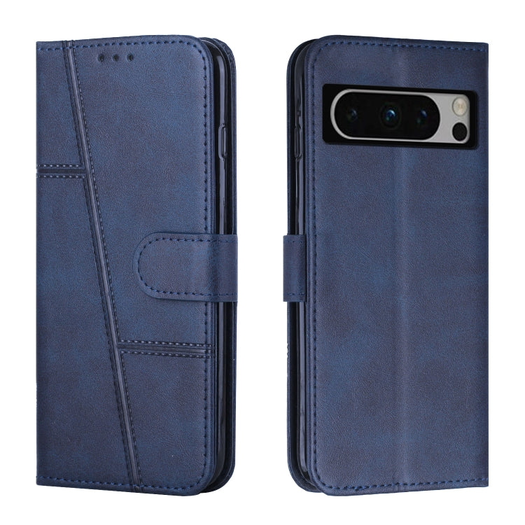 Custodia per telefono in pelle con fibbia in vitello con cuciture, For Google Pixel 8 Pro, For Infinix Hot 30i, For Tecno Spark 10, For Tecno Spark 10 5G