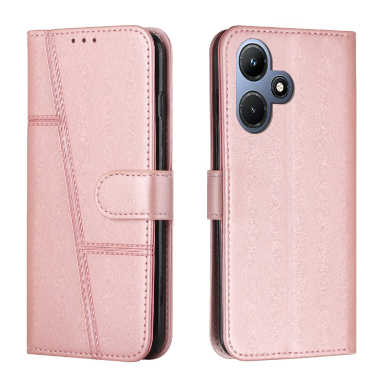 Custodia per telefono in pelle con fibbia in vitello con cuciture, For Google Pixel 8 Pro, For Infinix Hot 30i, For Tecno Spark 10, For Tecno Spark 10 5G