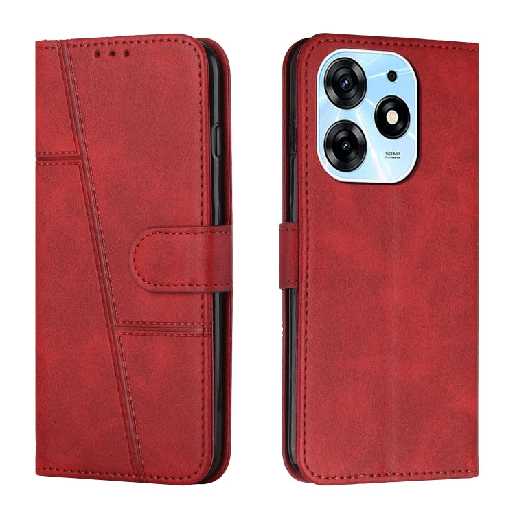 Custodia per telefono in pelle con fibbia in vitello con cuciture, For Tecno Spark 10 Pro, For Tecno Spark 10C, For Tecno Pop 7, For Tecno Pop 7 Pro