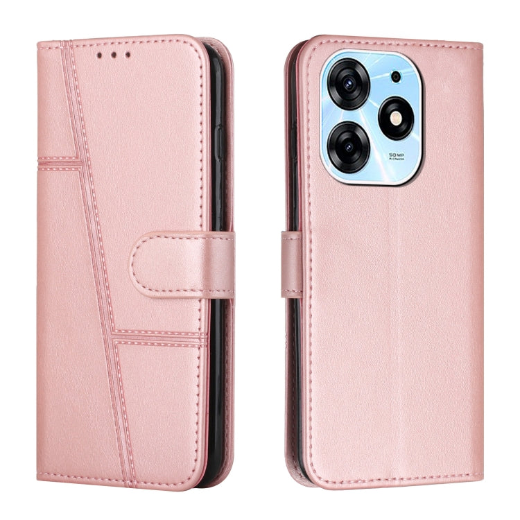 Custodia per telefono in pelle con fibbia in vitello con cuciture, For Tecno Spark 10 Pro, For Tecno Spark 10C, For Tecno Pop 7, For Tecno Pop 7 Pro