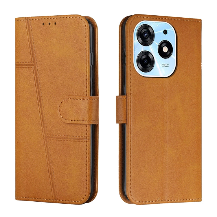 Custodia per telefono in pelle con fibbia in vitello con cuciture, For Tecno Spark 10 Pro, For Tecno Spark 10C, For Tecno Pop 7, For Tecno Pop 7 Pro