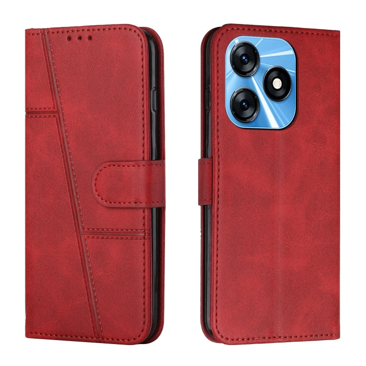 Custodia per telefono in pelle con fibbia in vitello con cuciture, For Tecno Spark 10 Pro, For Tecno Spark 10C, For Tecno Pop 7, For Tecno Pop 7 Pro