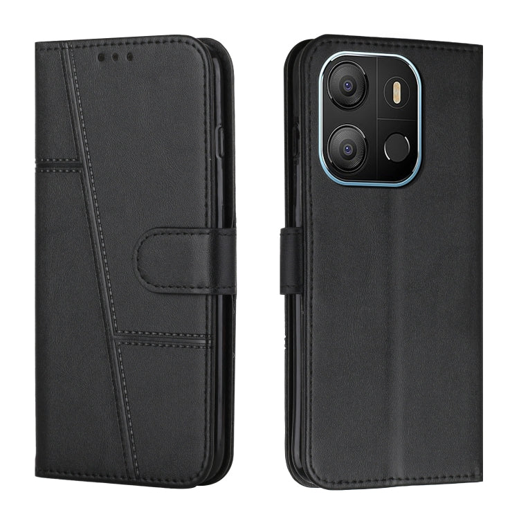 Custodia per telefono in pelle con fibbia in vitello con cuciture, For Tecno Spark 10 Pro, For Tecno Spark 10C, For Tecno Pop 7, For Tecno Pop 7 Pro