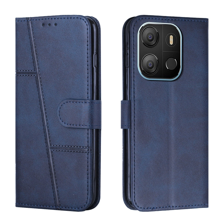 Custodia per telefono in pelle con fibbia in vitello con cuciture, For Tecno Spark 10 Pro, For Tecno Spark 10C, For Tecno Pop 7, For Tecno Pop 7 Pro