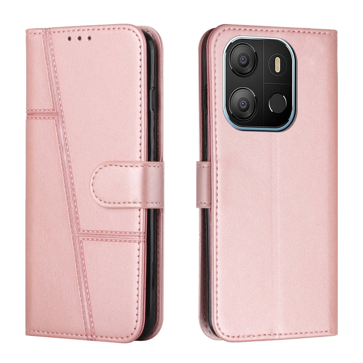 Custodia per telefono in pelle con fibbia in vitello con cuciture, For Tecno Spark 10 Pro, For Tecno Spark 10C, For Tecno Pop 7, For Tecno Pop 7 Pro