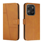 Custodia per telefono in pelle con fibbia in vitello con cuciture, For Tecno Spark 10 Pro, For Tecno Spark 10C, For Tecno Pop 7, For Tecno Pop 7 Pro