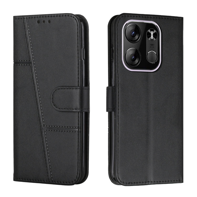 Custodia per telefono in pelle con fibbia in vitello con cuciture, For Tecno Spark 10 Pro, For Tecno Spark 10C, For Tecno Pop 7, For Tecno Pop 7 Pro