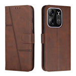 Custodia per telefono in pelle con fibbia in vitello con cuciture, For Tecno Spark 10 Pro, For Tecno Spark 10C, For Tecno Pop 7, For Tecno Pop 7 Pro