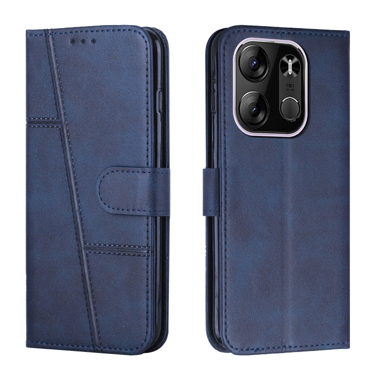 Custodia per telefono in pelle con fibbia in vitello con cuciture, For Tecno Spark 10 Pro, For Tecno Spark 10C, For Tecno Pop 7, For Tecno Pop 7 Pro