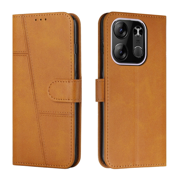 Custodia per telefono in pelle con fibbia in vitello con cuciture, For Tecno Spark 10 Pro, For Tecno Spark 10C, For Tecno Pop 7, For Tecno Pop 7 Pro