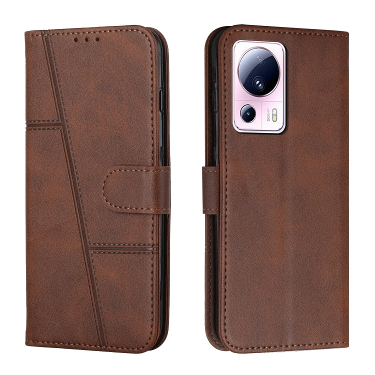 Custodia per telefono in pelle con fibbia in vitello con cuciture, For Xiaomi Redmi Note 12 4G Global, For Xiaomi 13 Ultra, For Xiaomi Civi 2 / 13 Lite