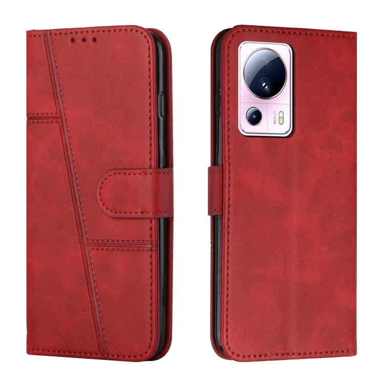 Custodia per telefono in pelle con fibbia in vitello con cuciture, For Xiaomi Redmi Note 12 4G Global, For Xiaomi 13 Ultra, For Xiaomi Civi 2 / 13 Lite