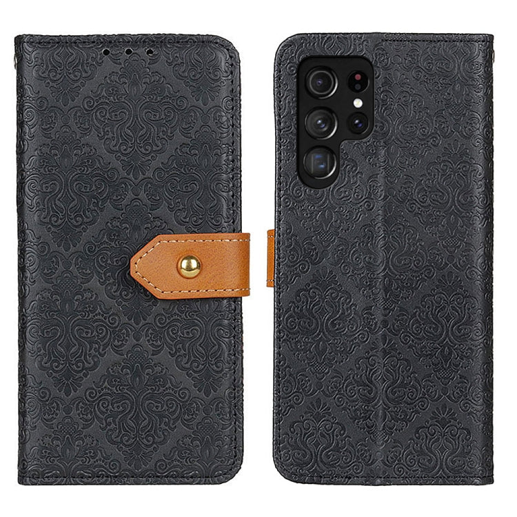 Custodia portafoglio in pelle goffrata per Samsung Galaxy S24 Ult