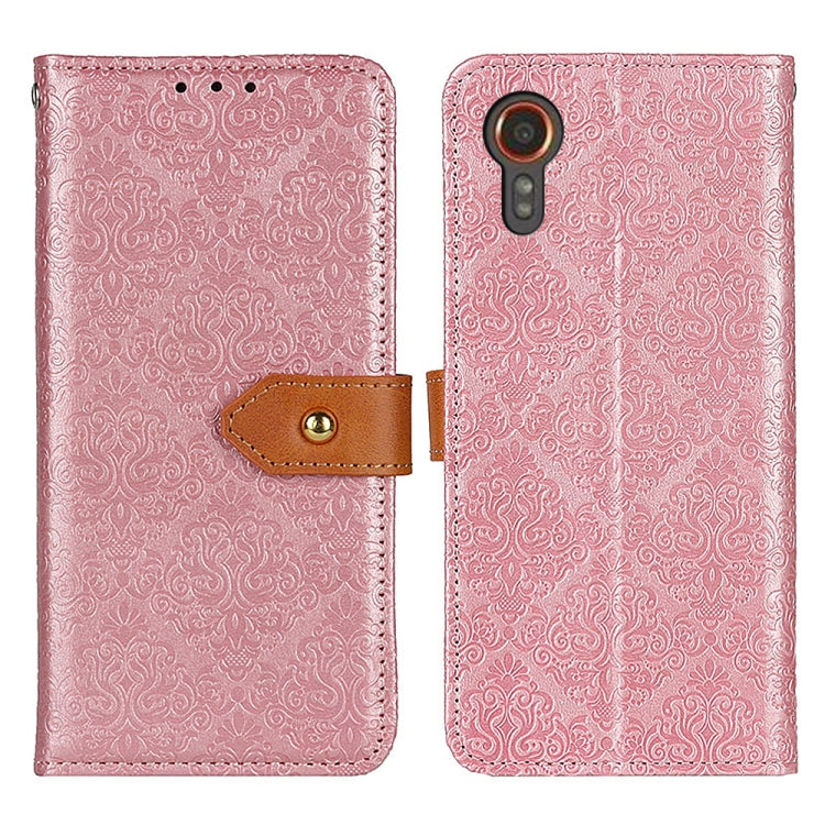 Custodia portafoglio in pelle goffrata per smartphone Samsung