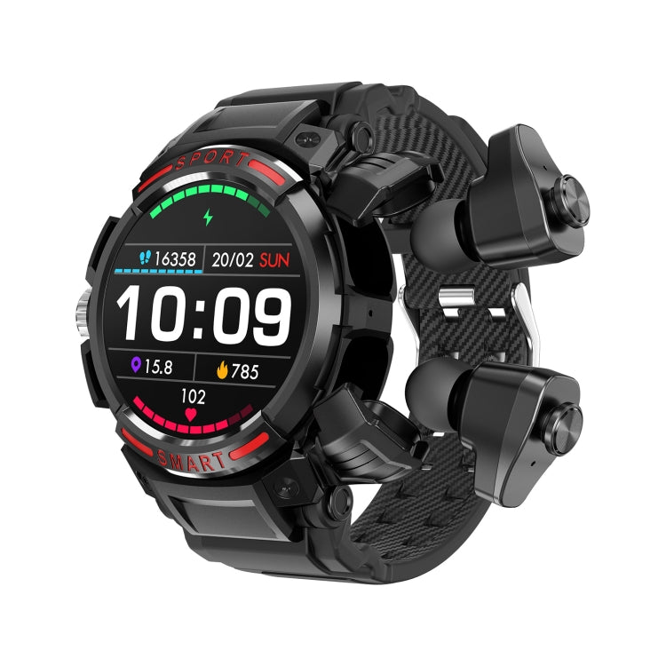 OVISEN GT100 Schermo TFT da 1,39 pollici 2 in 1 Auricolare Bluetooth Smart Watch, Supporto per il monitoraggio dell'ossigeno nel sangue/Musica Bluetooth
