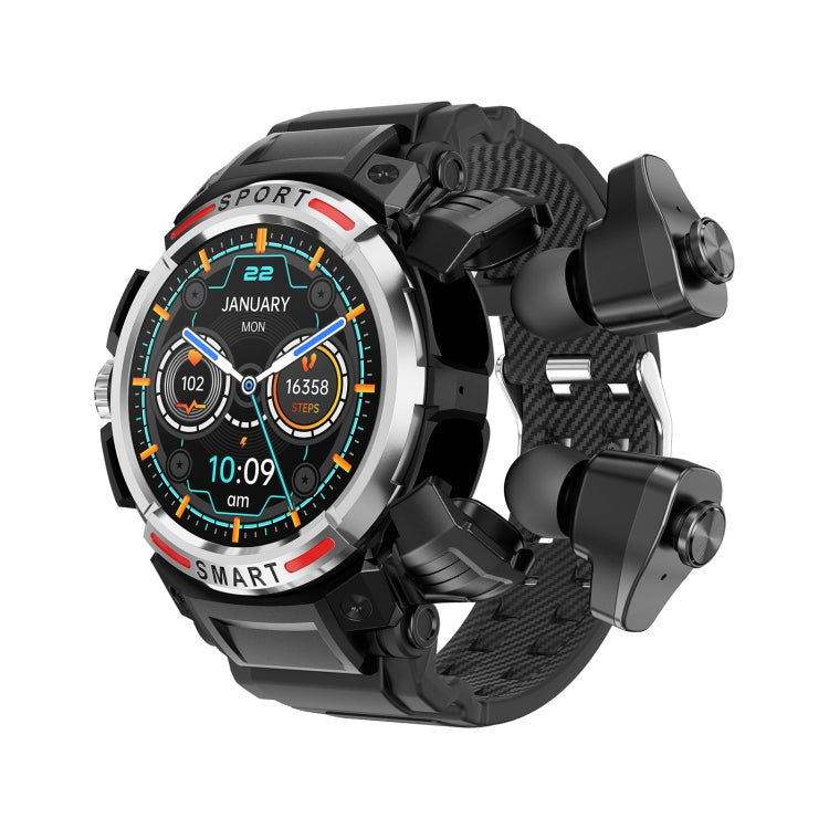OVISEN GT100 Schermo TFT da 1,39 pollici 2 in 1 Auricolare Bluetooth Smart Watch, Supporto per il monitoraggio dell'ossigeno nel sangue/Musica Bluetooth