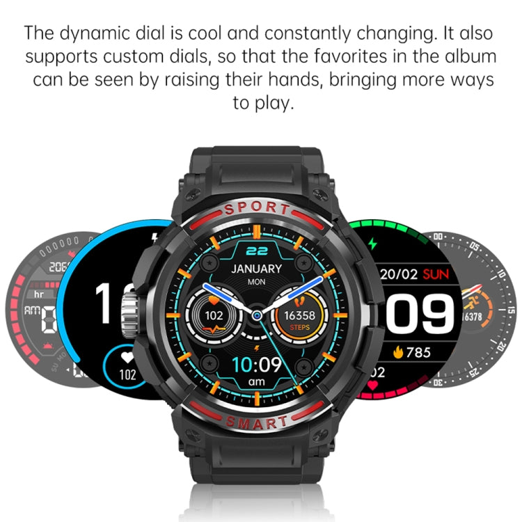 OVISEN GT100 Schermo TFT da 1,39 pollici 2 in 1 Auricolare Bluetooth Smart Watch, Supporto per il monitoraggio dell'ossigeno nel sangue/Musica Bluetooth