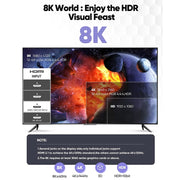 Cavo HDMI 2.1 versione 8K 60Hz UHD 48Gbps, 1m, 2m, 3m