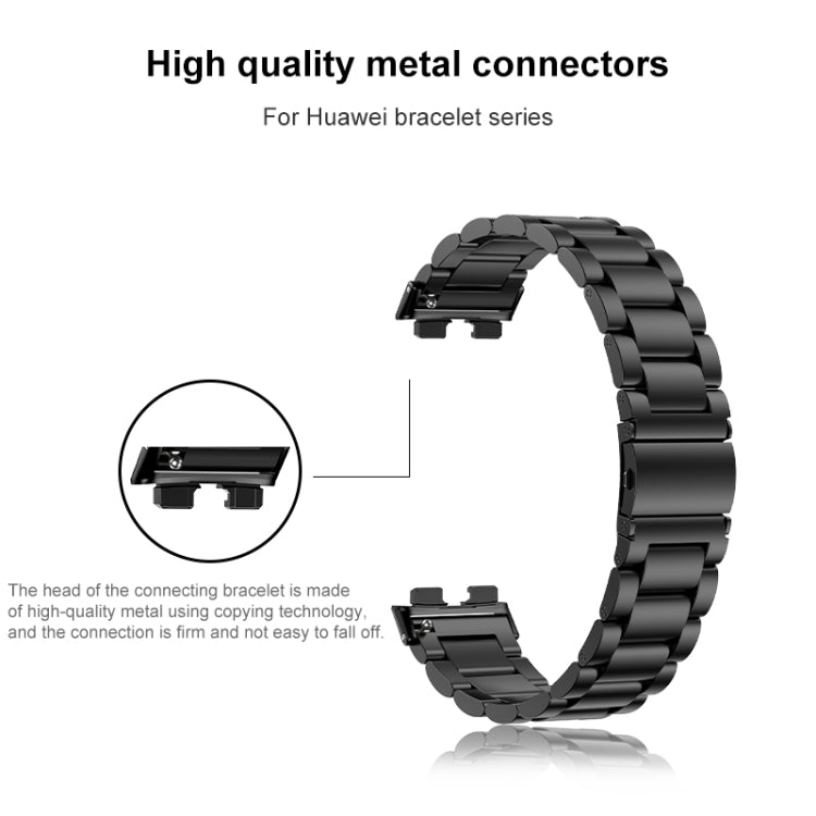 Cinturino di ricambio in metallo a tre ceppi da 16 mm, For Huawei Band 8