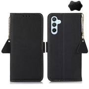 Custodia portafoglio in vera pelle con RFID per Samsung Galaxy M5